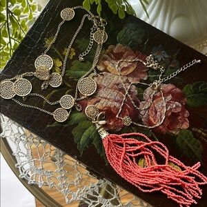 Gold finish Jewelry Set- necklace, bracelets, pendant